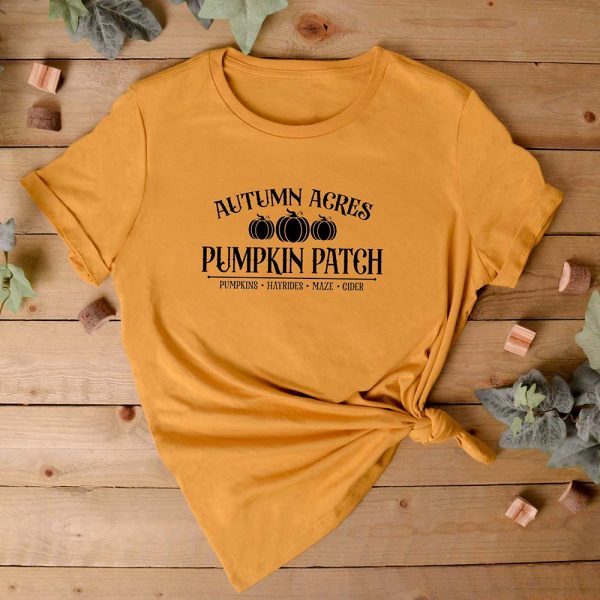 Pumpkin Patch Ladies T-shirt - Mustard