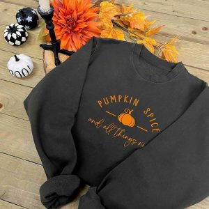 Pumpkin Spice Slogan Sweatshirt in Storm Grey
