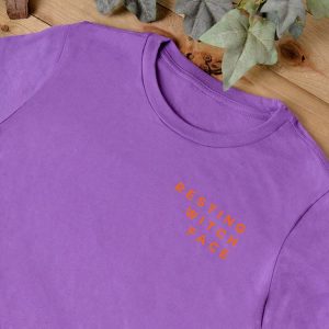 Resting Witch Face T-Shirt - Purple and Orange