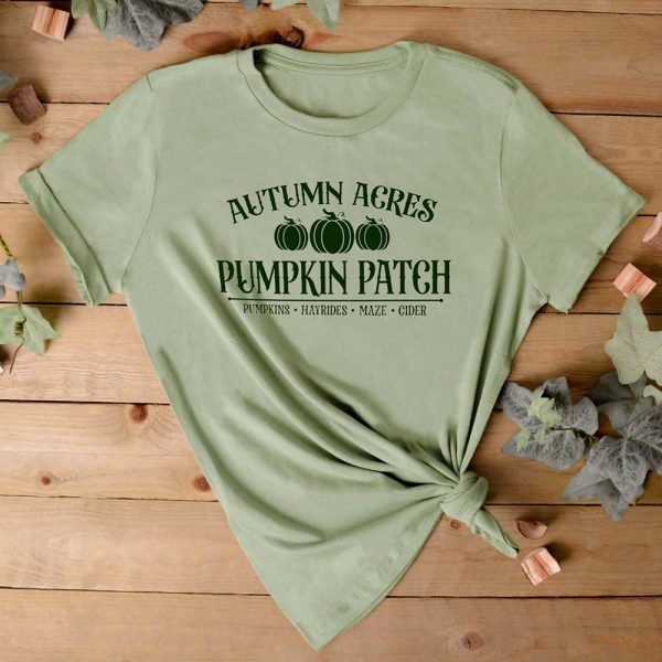 Pumpkin Patch Ladies T-shirt - Sage Green