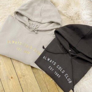 Always Cold Club Hoodie in Natural Stone and Storm Grey