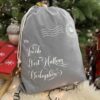Christmas Delivery Gift Sack in Grey and White