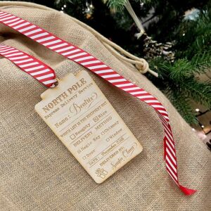 Personalised Wooden Lasered Gift Tag - Christmas Wrapping