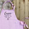 Air Fryer Queen Apron - Close Up in Baby Pink