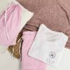 Always Tired Pyjamas - Pink Trousers Full Set including Pink Striped Trousers and T-Shirt