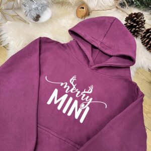 Merry Family Christmas Hoodie - Merry Mini in Cranberry