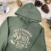 Winter Sleigh Rides Hoodie - Adult Set in Earthy Green