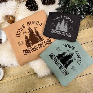 Family Christmas Jumper with Personalised Names - Christmas Tree Farm