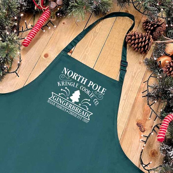 Christmas Baking Apron - Kringle Cookie Co in Green
