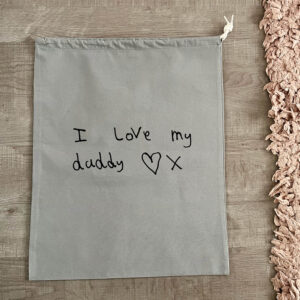 Personalised Drawstring Bag with Handwritten Message - I love my daddy