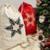 Snowflake Christmas Gift Sack with Glitter Snowflake and Name