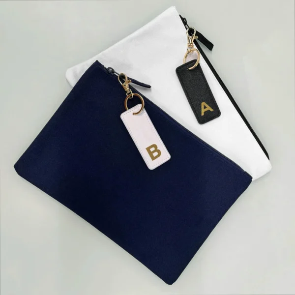Monogram Make Up Bag Gift Set Navy and White