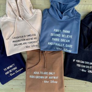 Personalised Disney Hoodie with Various Movie Quotes - Adults and Kids Sizes