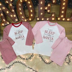 Children's Personalised Christmas Pyjamas - Red Stripes and Pink Stripes