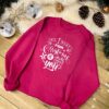 Matching Couples Christmas Sweatshirt - All I Want For Christmas in Hot Pink