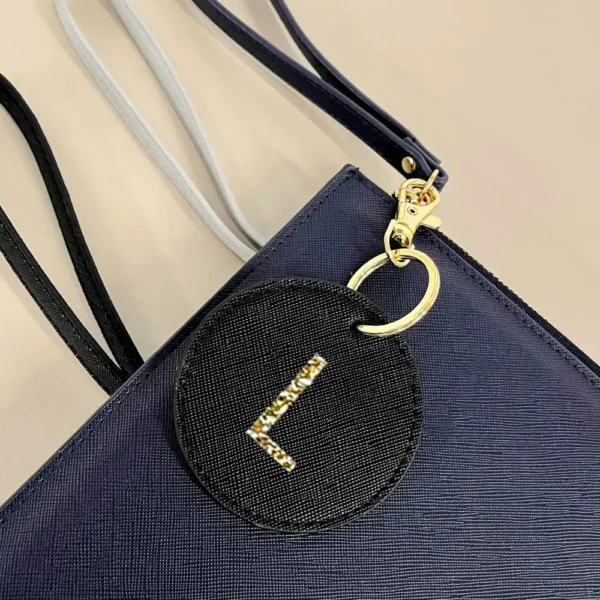 Glitter Make Up Bag Gift Set - Navy with Black Keyring