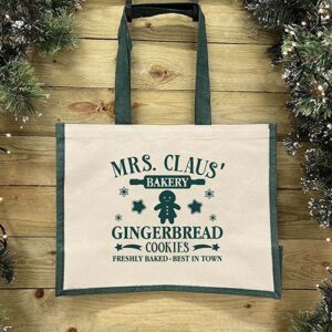 Christmas Shopping Bag - Mrs Claus Bakery in Green