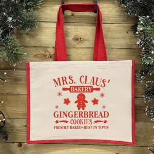 Christmas Shopping Bag - Mrs Claus Bakery in Red