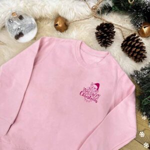 Meowy Christmas Jumper - Pocket Design in Pink