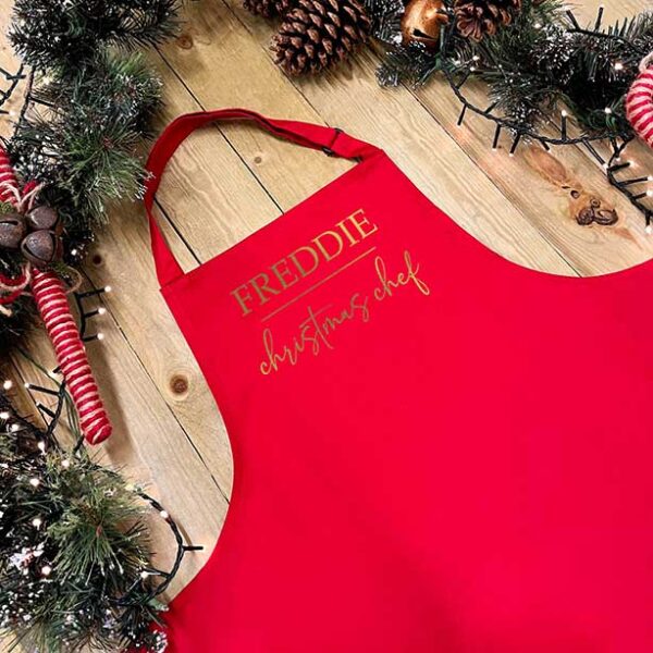 Christmas Chef Apron in Red