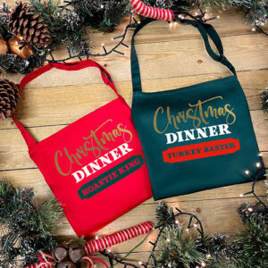 Christmas Dinner Chef Apron - Red and Green