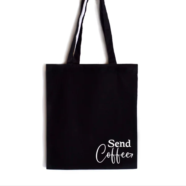 Send Coffee Tote Bag in Black