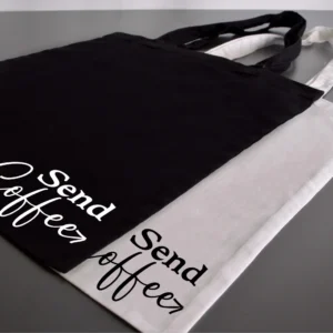 Send Coffee Tote Bag in Black and White