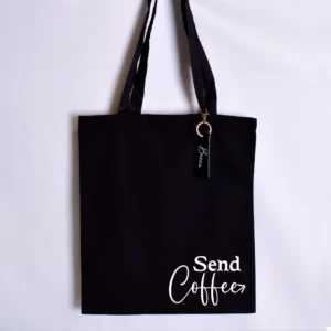 Send Coffee Tote Bag in Black with Keyring
