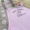 Personalised Star Baker Apron - With Name in Pink - Close Up