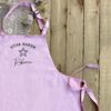 Personalised Star Baker Apron - With Name in Pink and Black