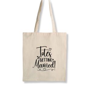 Totes Getting Married Tote Bag in Natural with Black Print