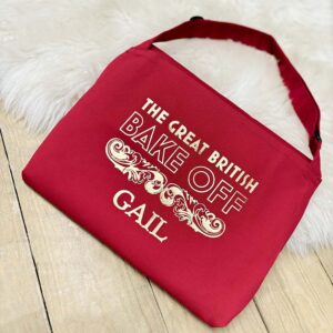 Great British Bake Off Apron in Red and Gold