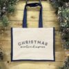 Reusable Christmas Shopping Bag - Christmas Secrets and Surprises in Blue.