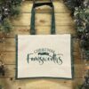 Personalised Christmas Shopping Bags with Name in Green