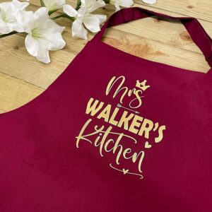 Personalised Queen Apron - Mrs Kitchen with Name