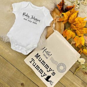 Pregnancy Announcement Babygrow - Babygrow and Gift Bag Set