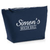 Personalised Men's Wash Bag - Navy Bag With White Print - Simon's Wash Bag