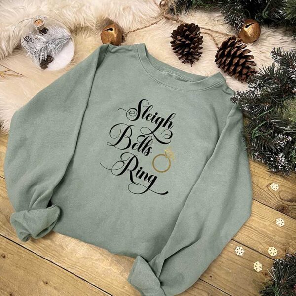 Bride To Be Christmas Jumper - Sleigh Bells Ring in Sage Green