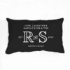 Personalised Couples Cushion - Add Your Own Initials, Date & Text - Black and White
