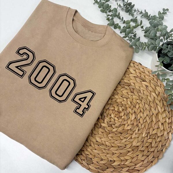Personalised Year Sweatshirt - Birth Year Jumper in Desert Sand 2004