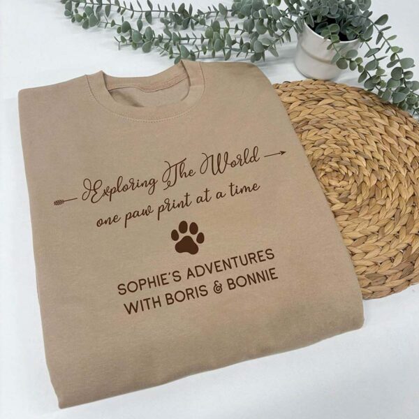 Personalised Dog Sweatshirt - Adventures With My Dog With Custom Names In Desert Sand