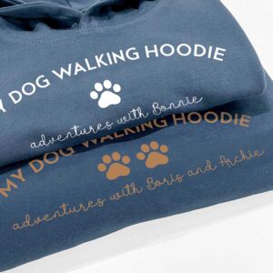 My Dog Walking Hoodie - Personalised With Your Dogs Name and Paw Prints