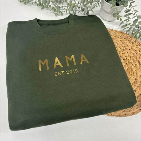 Mama Sweatshirt - Personalised With Children's Names in Green
