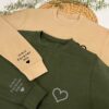 Personalised Couples Sweatshirt with Custom Date in Desert Sand and Green