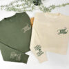 Personalised Besties Sweatshirts With Names And Date - Earthy Green & Vanilla Milkshake