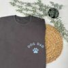 Dog Dad Sweatshirt in Storm Grey with Baby Blue Text