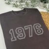 Personalised Year Sweatshirt - Birth Year Jumper in Storm Grey 1976