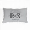 Personalised Couples Cushion - Add Your Own Initials, Date & Text - Grey and Black