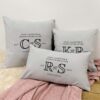 Personalised Couples Cushion - Add Your Own Initials, Date & Text