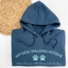 My Dog Walking Hoodie - Personalised With Your Dogs Name - Airforce Blue and Mint